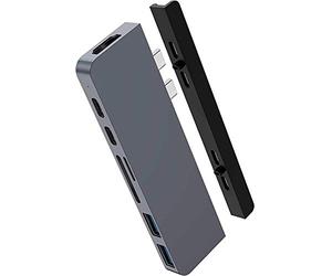Sanho - Base HyperDrive Duo 7 en 2 para MacBook Pro/Air - Plata