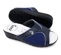 Sani' Chanclas de mujer abiertas automodelantes para juanetes, cómodas, transpirables, zapatillas sanitarias para hospital y casa, corrector, turquesa, 37 EU