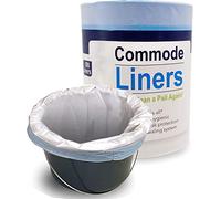 SaniCare Commode Liners - Paquete de 100 forros desechables para cómoda - Se adapta a todas las comodidades estándar de mesita de noche - Elimina los olores - Nunca vuelvas a limpiar un cubo