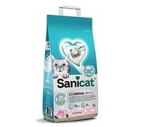 Sanicat - Arena para Gatos aglomerante Blanca - Aroma a petalos de Rosa | | Hecha de minerales Naturales y Garantiza el Control de Olor | 8 L de Capacidad