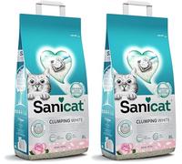 Sanicat - Arena para Gatos aglomerante Blanca - Aroma a petalos de Rosa | | Hecha de minerales Naturales y Garantiza el Control de Olor | 8 L de Capacidad (Paquete de 2)
