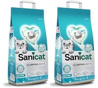 Sanicat - Arena para Gatos aglomerante Blanca - Jabon de Marsella | | Hecha de minerales Naturales con Control de Olor garantizado | 10 L de Capacidad (Paquete de 2)