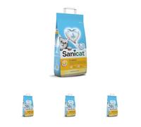 Sanicat - Arena para Gatos Classic Sin Perfume | Absorción rápida | Producto higiene de tu Mascota | Sin Polvo | 10L de Capacidad (Paquete de 4)