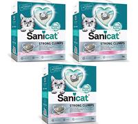 Sanicat Arena para gatos ultra agachada, 3 x 10 l, natural fuerte, desodorante sin polvo, aroma fresco agradable de Babypowder