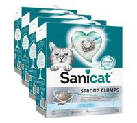 Sanicat - Arena para Gatos ultraglomerante con Aroma a Talco | | Aglomerados instatáneos y compactos | Neutraliza olores y No Genera Polvo | 6 L de Capacidad (Paquete de 4)