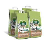 Sanicat - Arena Vegetal Aglomerante Natura Activa 100% Green, Alta absorción y Aglomerados de Forma Natural, Producto Reciclado, Biodegradable y Compostable, Pack de 4 Unidades de 2.5 Kg