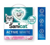 Arena aglomerante Sanicat Active White para gatos - 2 x 10 l - Pack Ahorro