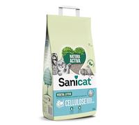 Sanicat - Lecho absorbente multipet Natura Activa de Cellulosa reciclada. Absorción superior y control de olores, es de origen natural, biodegradable y compostable, 10L de capacidad