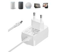 Sanicata Cargador de Reemplazo 30W para Alexa Echo 3ª/4ª Gen, Echo Show 8/10/15, Echo Show 2ª Gen, Echo Plus 2ª Gen Cable 1,5 m,Blanco