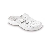 Saniflex 2931-10 Médico Certificado Zuecos Mules Zapatillas Zapatos de Cuero, Hombre, Blanco, EU 41