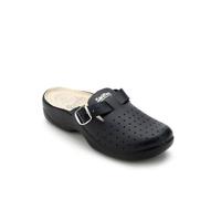 Saniflex 631-10 Médico Certificado Zuecos Mules Zapatillas Zapatos de Cuero, Mujer, Azul, EU 36