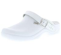 Saniflex 643-10 Médico Certificado Sandalias Zuecos Mules Zapatillas Zapatos de Cuero, Mujer, Blanco, EU 36