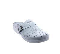 Saniflex 89931-10 Médico Certificado Zuecos Mules Zapatillas Zapatos de Cuero, Hombre, Blanco, EU 41