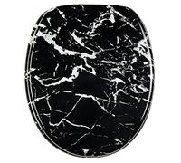 Sanilo® Asiento inodoro | montaje fácil | bisagras resistentes | Mármol Negro