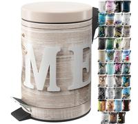 Sanilo Cubo de basura para el baño 3 L con dispositivo automático de descenso, muchas papeleras nuevas a elegir para el baño, con contenedor interior (Home)