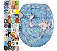 Sanilo Tapa de inodoro con cierre suave, gran selección de atractivos asientos para WC y duradera de madera (Navegación)