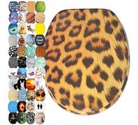 Sanilo Tapa de inodoro con cierre suave, gran selección de atractivos asientos para WC y duradera de madera (Leopardo)