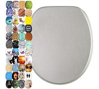 Sanilo Tapa de inodoro con cierre suave, gran selección de atractivos asientos para WC y duradera de madera (Brillo de plata)