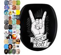 Sanilo Tapa de inodoro con cierre suave, muchos asientos para WC nuevos a escoger, montaje sencillo, bisagras estables (Rock ´n´ Roll)