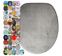 Sanilo Tapa de inodoro con cierre suave y liberación rápida, el asiento para WC se desmonta pulsando un botón, sencillo montaje desde arriba (Hormigón)