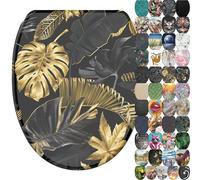 Sanilo Tapa de inodoro con sistema de bajada automático, muchos asientos para WC nuevos a escoger, montaje sencillo, bisagras estables (Golden Leaves)