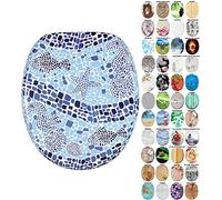 Sanilo Tapa de inodoro, gran selección de atractivos asientos para WC y duradera de madera (Mundo mosaico)