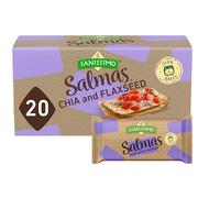 Sanissimo Salmas Chia & Linaza, 20 paquetes de 3 caramelos crujientes al horno, sin gluten, sin OGM, certificado Kosher