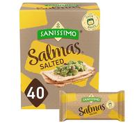 Sanissimo Salmas saladas, 40 paquetes de 3 galletas, galletas de maíz horneadas al horno, sin gluten, sin OMG, certificado Kosher