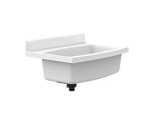 Sanit Lavabo Maxi (plástico resistente a los golpes, blanco, capacidad 33 L, rebosadero, accesorios) 60.013.01.0099