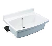 SANIT Maxi 60.007.01..0099 - Fregadero de pared (plástico, ancho 70 cm, capacidad de 33 L, con rebosadero, válvula de desagüe G1 1/2, tapón con cadena), color blanco