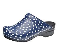 Sanita Fenja | Zuecos Abiertos | Producto Artesanal Original para Mujer | Plantilla de Forma anatómica con Espuma Blanda | Azul | 41 EU