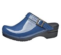 Sanita Freya | Zuecos Abiertos | Producto Artesanal Original para Mujer | Plantilla de Forma anatómica con Espuma Blanda | Correa de talón Ajustable | Azul | 37 EU