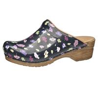 Sanita Illo | Zuecos Abiertos | Producto Artesanal Original para Mujer | Plantilla de Forma anatómica con Espuma Blanda | Negro | 38