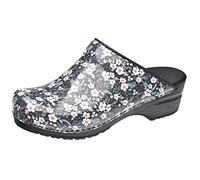 Sanita Isalena | Zuecos Abiertos | Producto Artesanal Original para Mujer | Plantilla de Forma anatómica con Espuma Blanda | Negro | 37 EU