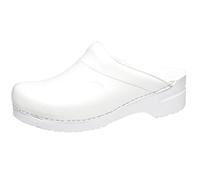 Sanita Karl PU | Zuecos Abiertos | Producto Artesanal Original para Hombres | Plantilla de Forma anatómica con Espuma Blanda | Blanco | 42 EU