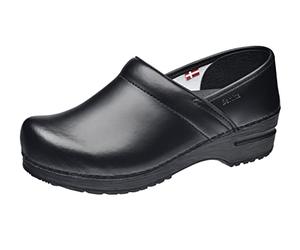 Sanita Professional PU Cuero | Zuecos Cerrados | Producto Artesanal Original para Hombres | Plantilla de Forma anatómica con Espuma Blanda | Negro | 40 EU