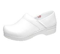 Sanita Professional PU | Zuecos Cerrados | Producto Artesanal Original para Mujer | Plantilla de Forma anatómica con Espuma Blanda | Blanco | 40 EU