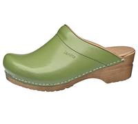 Sanita Sandra | Zuecos Abiertos | Producto Artesanal Original para Mujer | Plantilla de Forma anatómica con Espuma Blanda | Verde | 36 EU