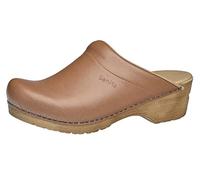 Sanita Sandra | Zuecos Abiertos | Producto Artesanal Original para Mujer | Plantilla de Forma anatómica con Espuma Blanda | Marrón Claro | 39 EU