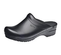 Sanita Sonja PU | Zuecos Abiertos | Producto Artesanal Original para Mujer | Plantilla de Forma anatómica con Espuma Blanda | Negro | 36 EU