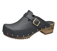 Sanita Wood-Kristel Open 455205W-2 - Zuecos de Cuero para Mujer, Color Negro, Talla 38