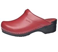 Sanita Zuecos Abiertos Sonja PU | Original Hecho a Mano | Zuecos de Cuero Flexibles para Mujer, Rojo, 40 EU