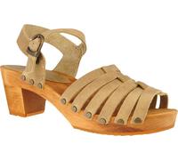 Sanita Zuecos Sandalia Mujer Madera-Silo Sandalia Cuadrada Naturaleza EUR 38