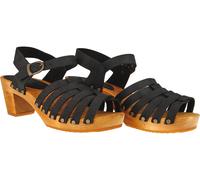 Sanita Zuecos Sandalia Mujer Madera-Silo Sandalia Cuadrada Negro EUR 38