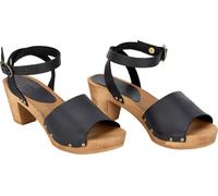 Sanita Zuecos Sandalias Mujer Madera-Yara Square Flex Sandalia Negro EUR 35