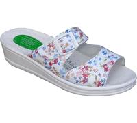 Sanital Light 1363 Gel - Zapatillas de piel para mujer, ligeras y cómodas, plantilla acolchada, transpirables, artesanía italiana, flores, talla 39 EU