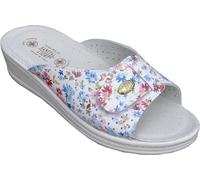 Sanital Light 1374 - Regleta de piel, ligera y cómoda, plantilla acolchada antigolpes, empeine perforado transpirable, artesanía italiana. Se recomienda comprar una talla más grande., Flores., 38 EU