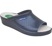 Sanital Light - Zapatilla EN Cuero por LA CASA - 1351 con Almohadilla de Gel en el talón - Marino 39