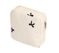 Sanitary Pad Bag - Cute Period Menstrual Pouch, Feminine Hygiene Case, Privacy Protection Zipper, Portable Canvas Fabric Organizer, Home Travel Accessory for Napkins Small Tampons