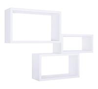 Sanitec 3 estantes de Pared, Madera, Blanco, 15,5 x 45,0 x 27,0 cm, 3 Unidades